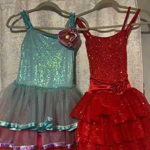 Weissman Sparkling Mint and Red Dance Costumes
